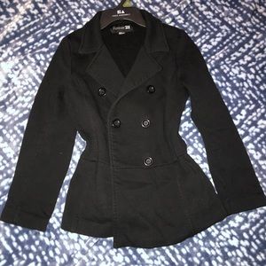 Womens All Black Peacoat